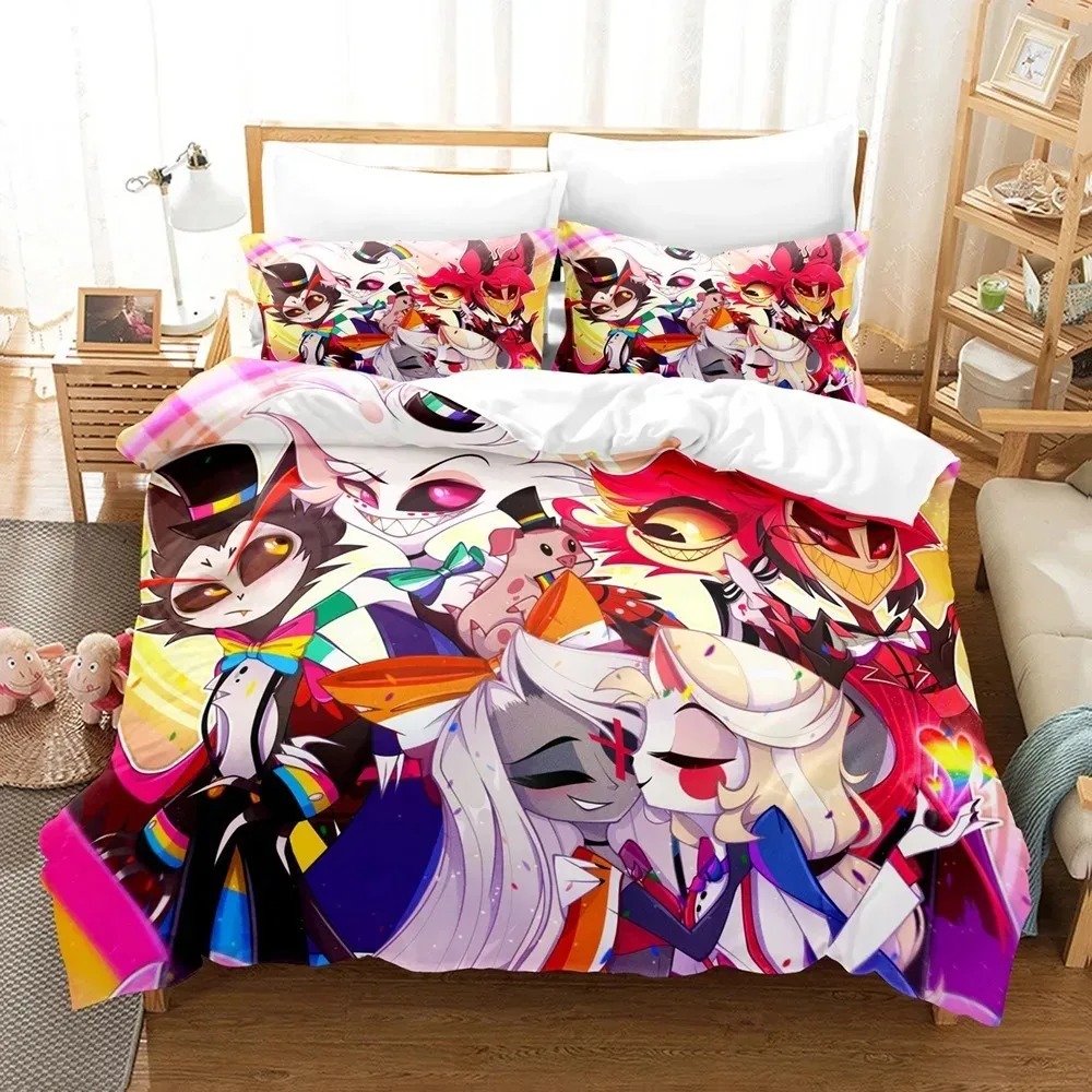 Home Textiles Classic Fashion - 패션 만화 Hazbin 호텔 침구 세트