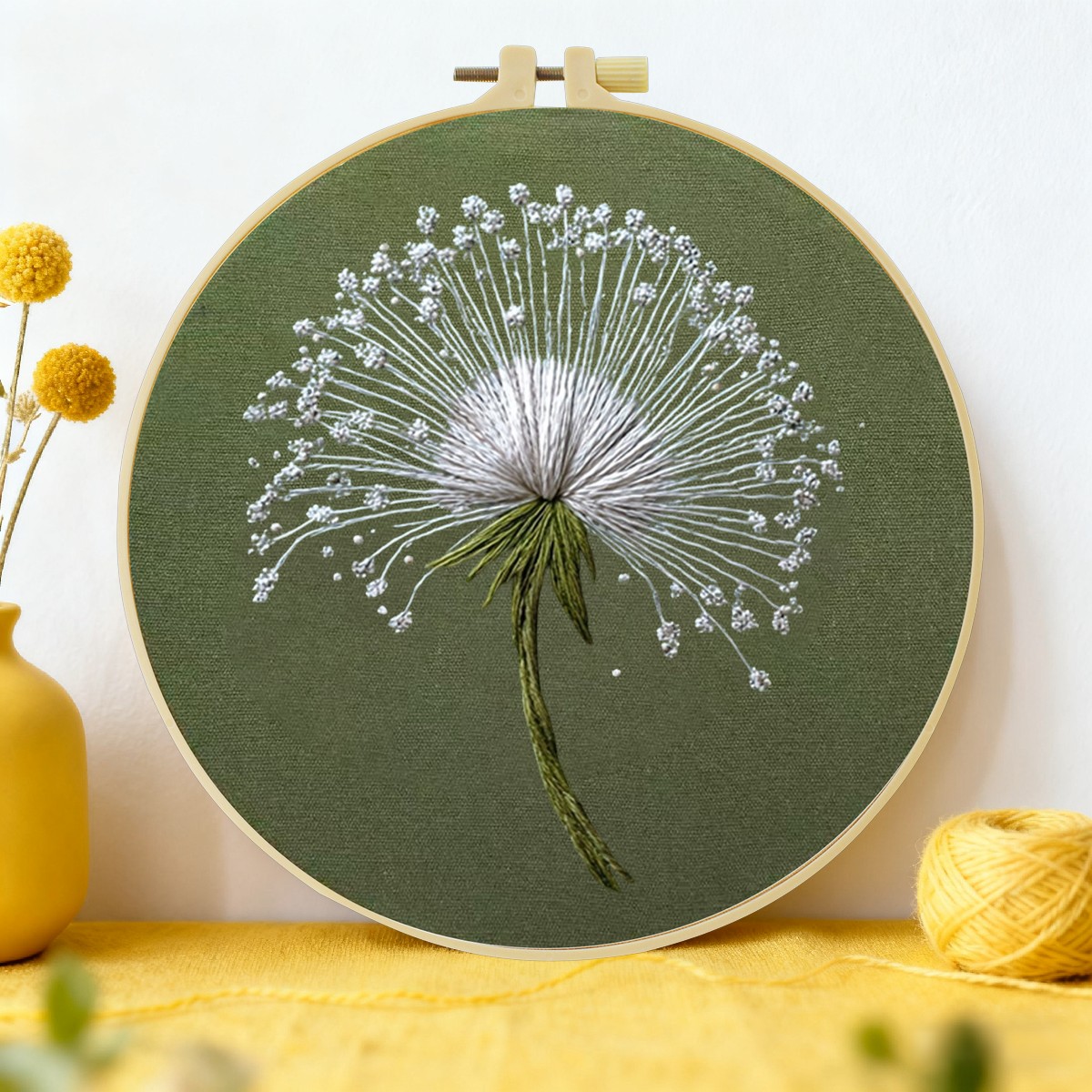 Home Textiles Discount - 1개 20X20CM/15X15CM 7.87/6.3인치 민들레 자수 스타터