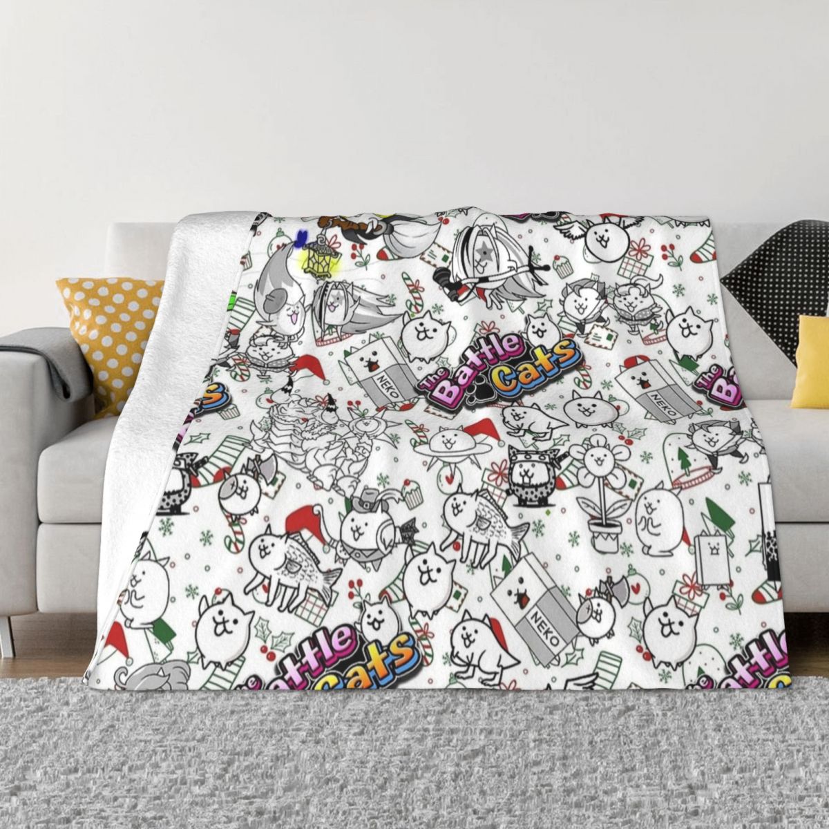 Home Textiles Super Soft - 배틀 캣츠 게임 담요 플리스 섬유