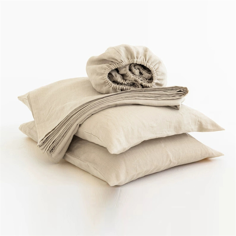 Fitted Sheet Deep - 100% 린넨 소프트 침대 시트, 퀸