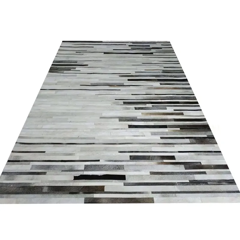 Home Textiles Importers In Usa - 수입 그레이 스트라이프 소가죽 퍼 패치워크