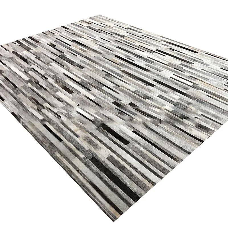 Home Textiles Importers In Usa - 수입 천연 소가죽 패치워크 그레이 카펫