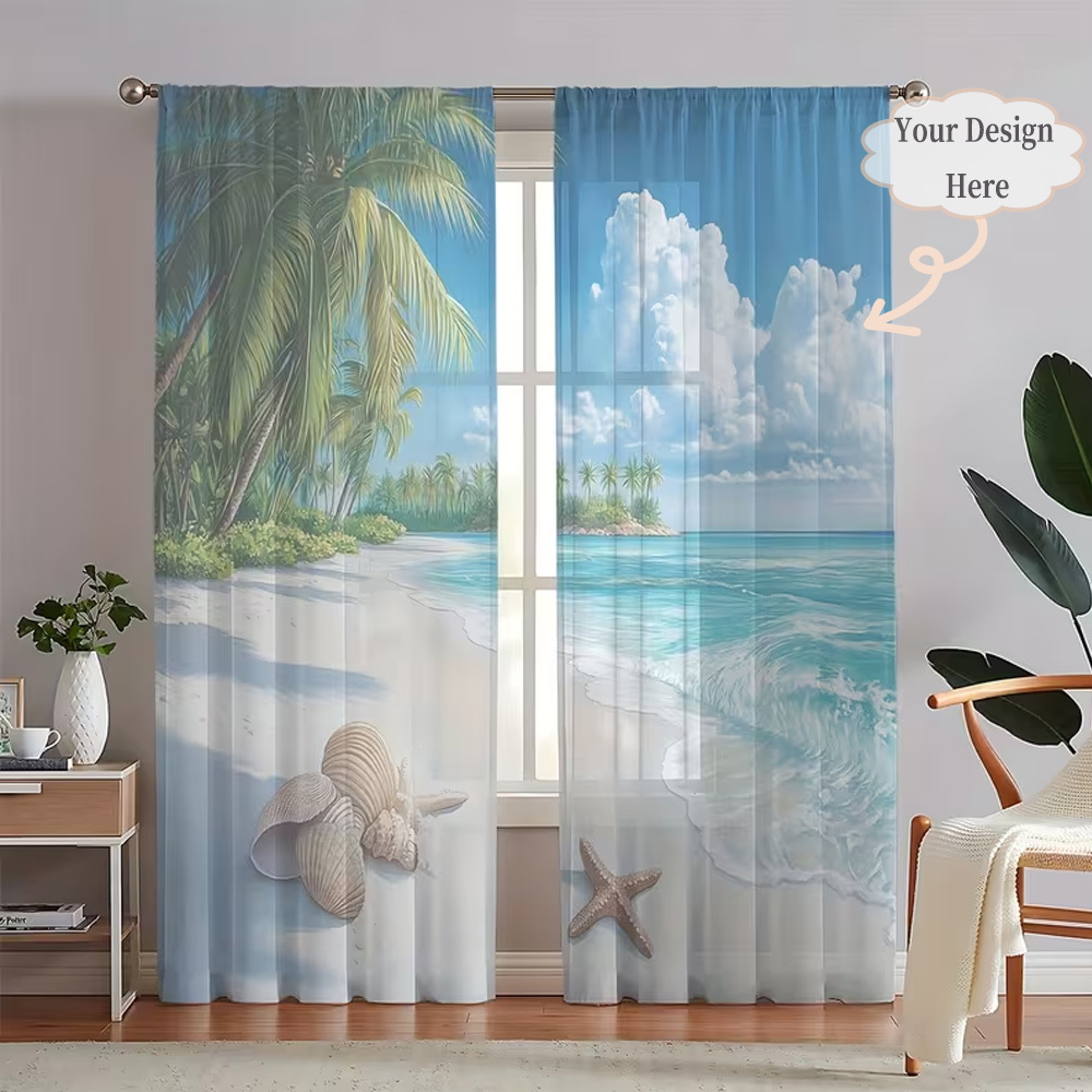 맞춤형 2D 플랫 2피스 시어 커튼, 원하는 디자인/이 - Home Textiles & Decorations 리뷰 및 가격