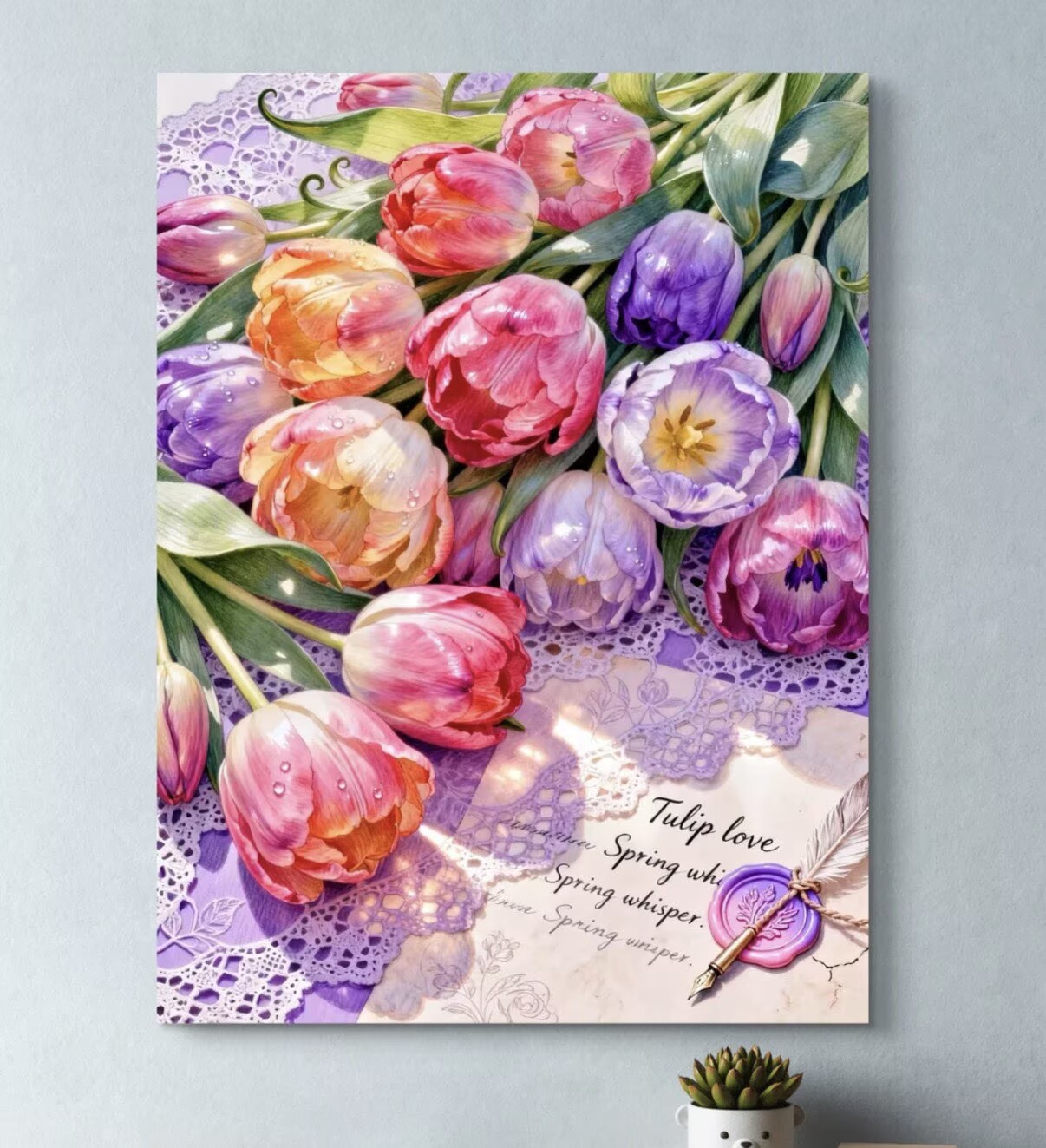 9CT 14ct 튤립 편지지 인쇄 키트 크로스 스티치  - Home Textiles Discount 리뷰 및 가격