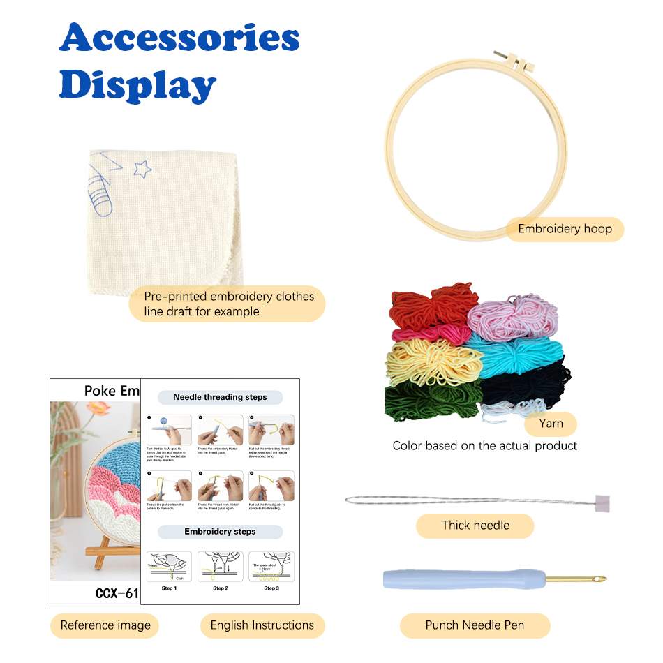 초보자를위한 GATYZTORY 펀치 바늘 자수 키트 바 - Home Textiles Discount 리뷰 및 가격