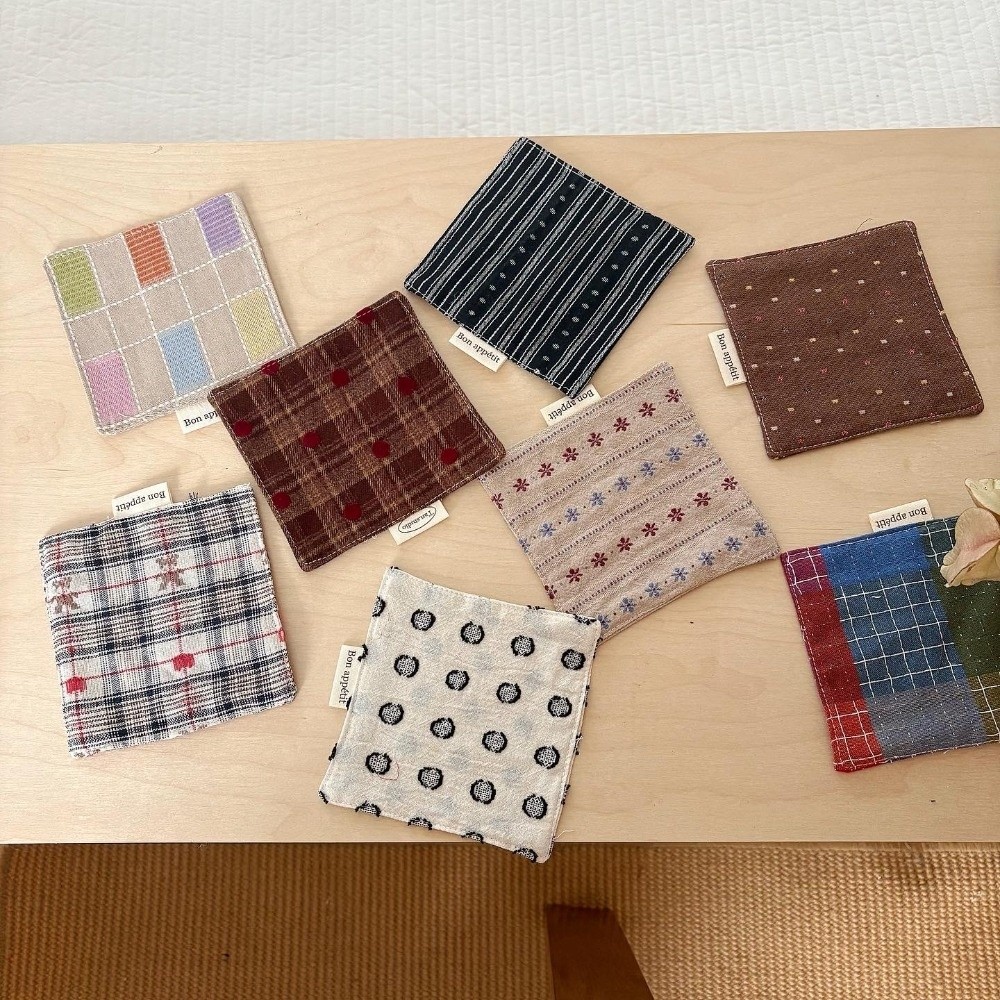 새로운 컬러 워터컵 매트, 면 누빔 원단 코스터, 장식 - Home Textiles Discount 리뷰 및 가격