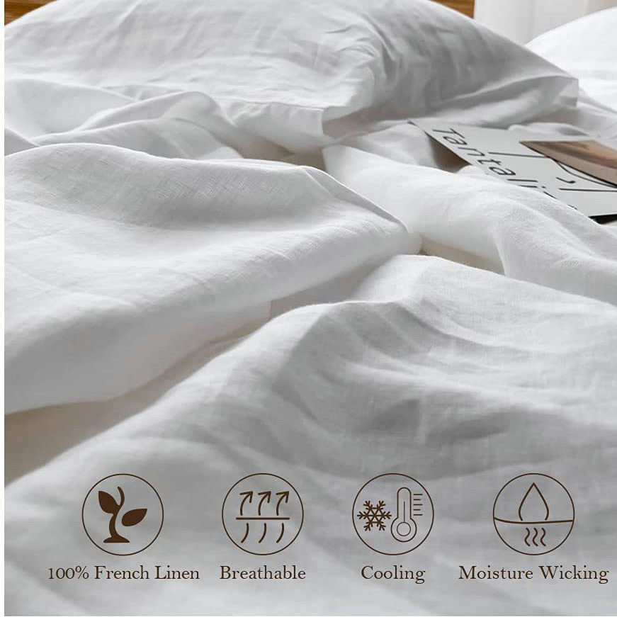 100% 린넨 소프트 침대 시트, 퀸 사이즈 시트 세트 - Fitted Sheet Deep 리뷰 및 가격
