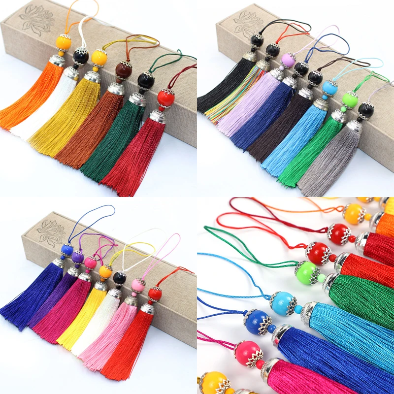 실크 술 아크릴 비즈 프린지 브러시 술 트림 펜던트 공 - Home Ec Textiles 리뷰 및 가격