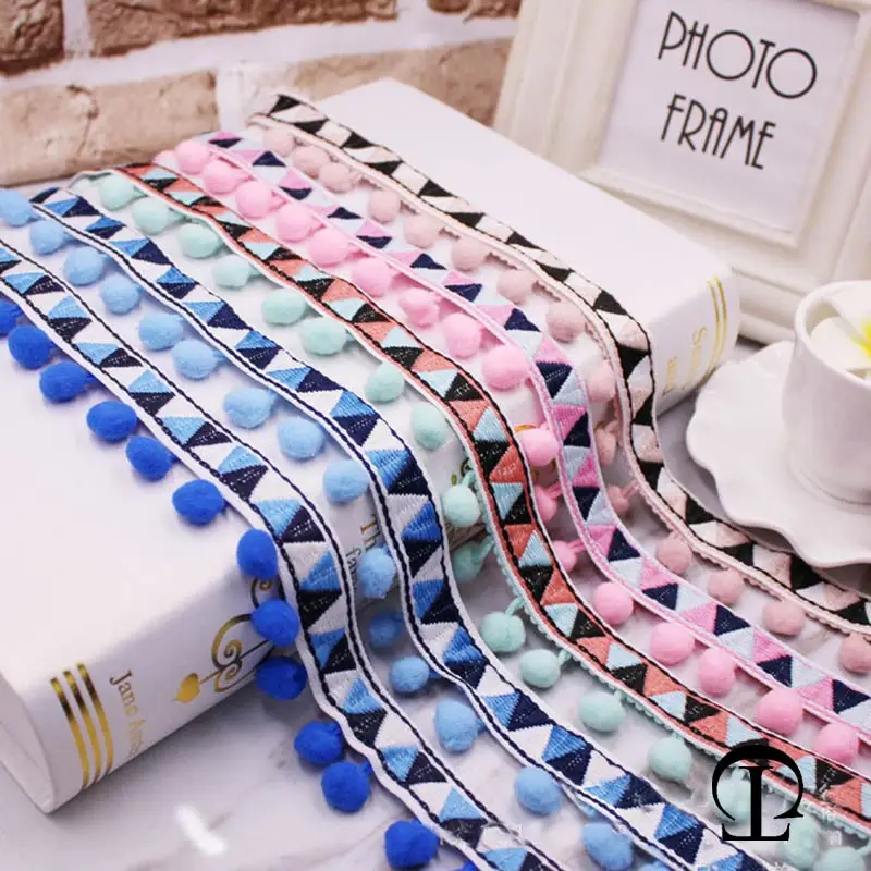 폼폼 레이스 트림 볼 리본 원단, 진주 폼폼 프린지 리 - Home Ec Textiles 리뷰 및 가격