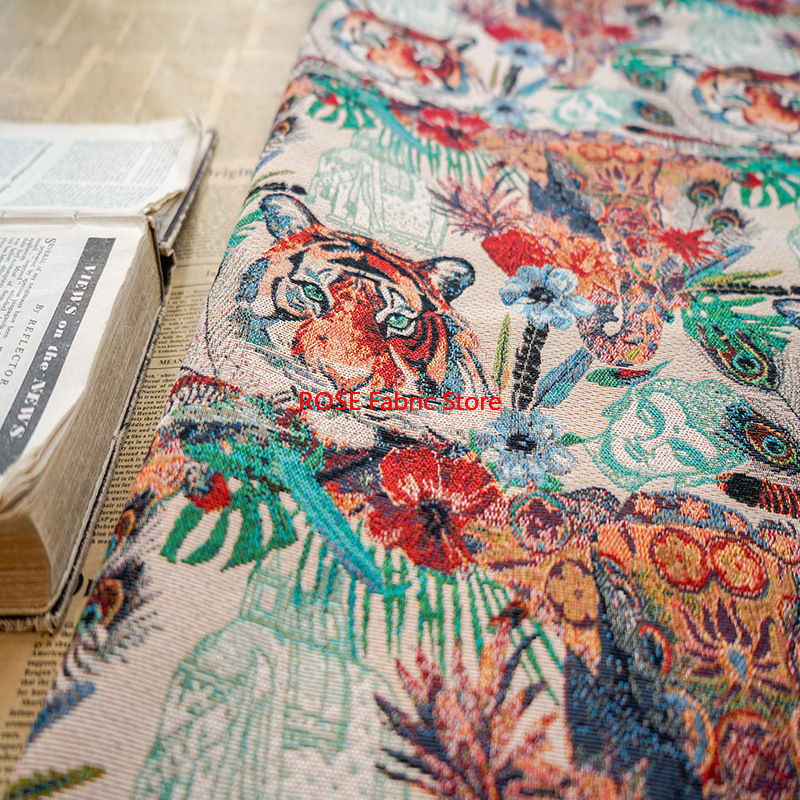 1미터 호랑이 무늬 원단 염색 자카드 패브릭 가을 겨울 - Home Textiles Importers In Usa 리뷰 및 가격