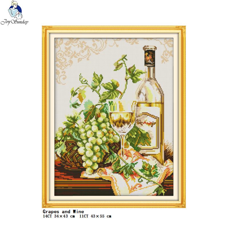 와인 및 병 컬렉션 인쇄 크로스 스티치 키트 14CT  - Home Textiles Discount 리뷰 및 가격